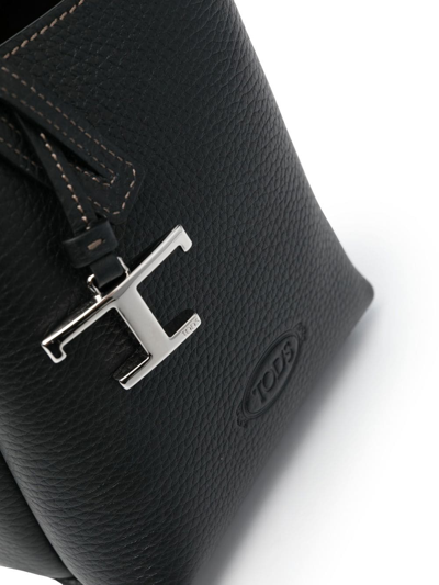 Tod's Logo-plaque Tote Bag In 黑色