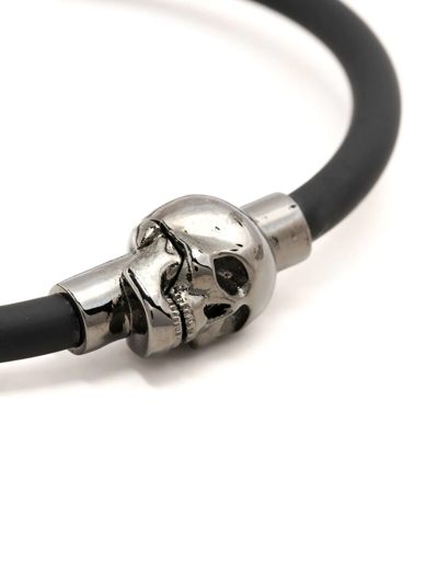 Alexander Mcqueen Skull Rubber Bracelet In Black