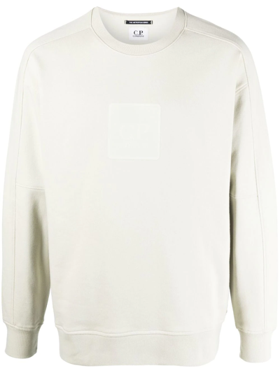 Shop C.p. Company Logo-patch Cotton Sweatshirt In 绿色