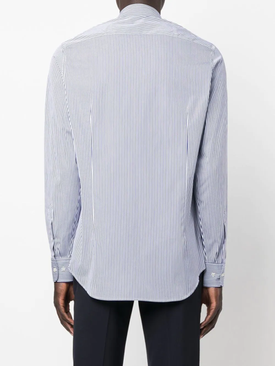 Shop Etro Striped Long-sleeve Shirt In 蓝色