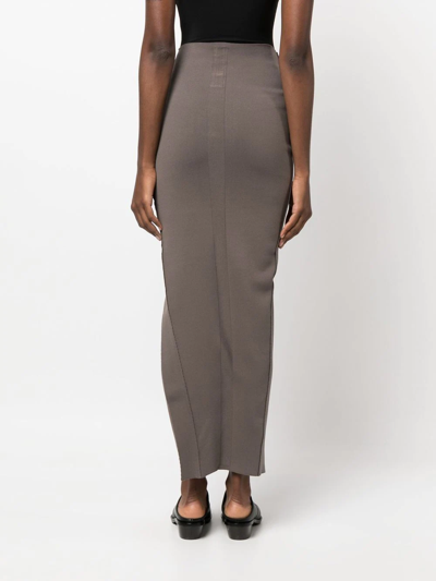Rick Owens Grey Asymmetric Mid-length Skirt In Neutral