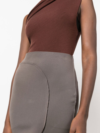 Rick Owens Grey Asymmetric Mid-length Skirt In Neutral