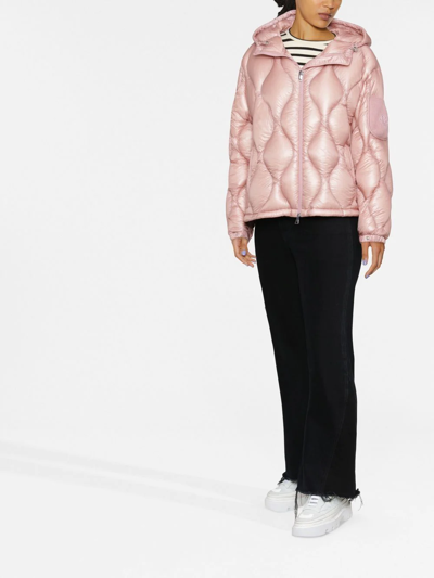 Moncler Anthon Hooded Quilted Ripstop Down Jacket In 粉色