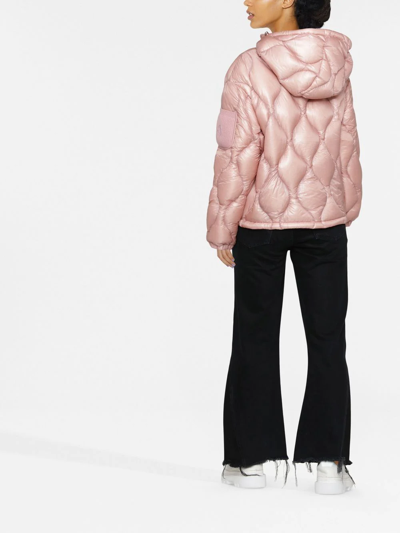 Shop Moncler Anthon Short Padded Hooded Jacket In 粉色
