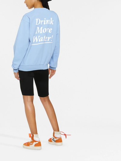 Shop Sporty And Rich Slogan-print Cotton Sweatshirt In 蓝色