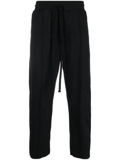 Shop Thom Krom Drawstring Tapered Trousers In 黑色