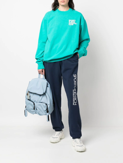 Sporty And Rich Logo-print Detail Track Pants In 蓝色