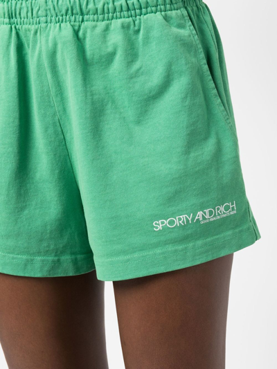 Shop Sporty And Rich Logo-print Detail Shorts In 绿色