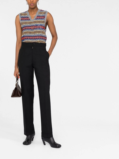 Maison Margiela 2022  High-waisted Wool Trousers In Black