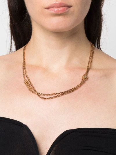 Shop Versace Medusa Motif Chain Necklace In 金色