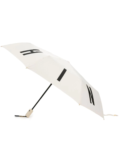 Shop Moschino Logo-print Umbrella In 中性色