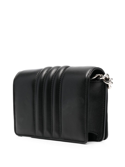 Shop Alexander Mcqueen Leather Chain-link Clutch-bag In 黑色