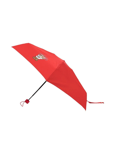 Shop Moschino Teddy-motif Umbrella In 红色