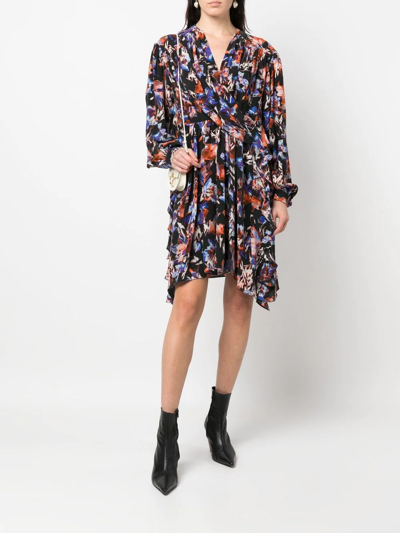 Iro Floral Print Dress In 黑色