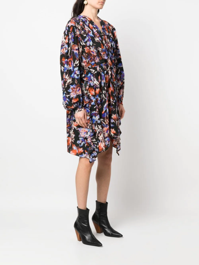 Iro Floral Print Dress In 黑色