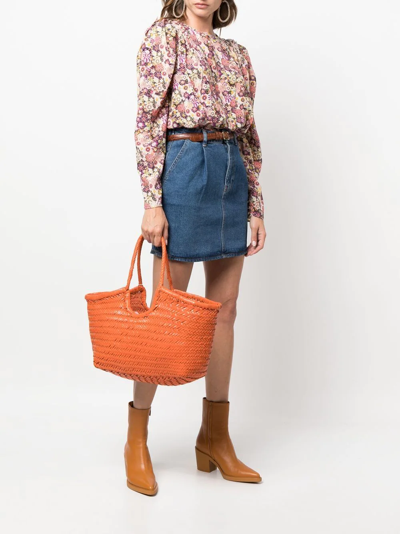 Dragon Diffusion Interwoven-design Tote Bag In 橘色