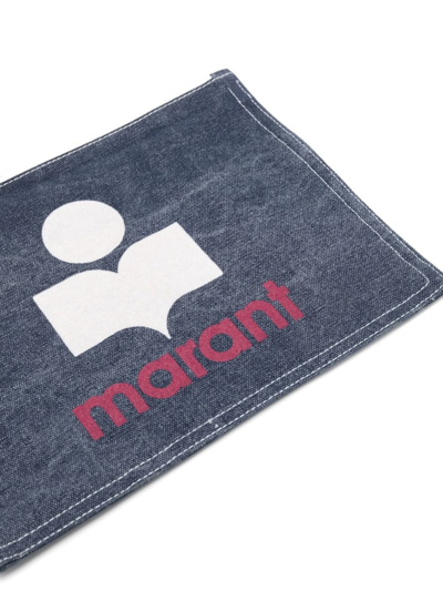 Shop Isabel Marant Nettia Logo Clutch Bag In 蓝色