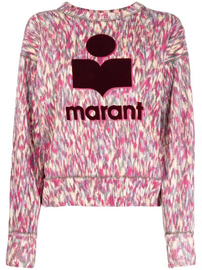 Shop Isabel Marant Étoile Logo Abstract-print Sweatshirt In 粉色