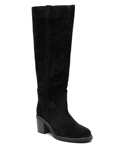 Shop Isabel Marant 55mm Knee-high Suede Boots In 黑色