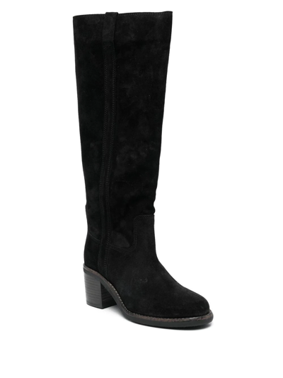 Isabel Marant Seenia Suede Knee-high Boots In Black