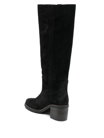 Isabel Marant Seenia Suede Knee-high Boots In Black