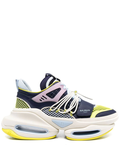 Balmain B-bold Chunky Sneakers With Multicolored Inserts | ModeSens