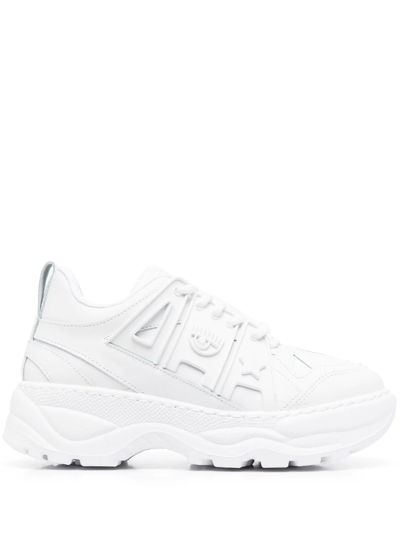 Chiara Ferragni Chunky Sole Sneakers Pull Tab In White