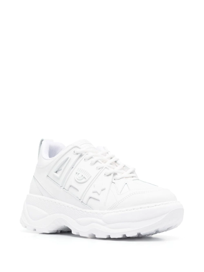 Chiara Ferragni Chunky Sole Sneakers Pull Tab In White