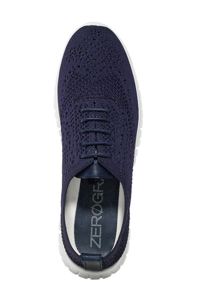 Shop Cole Haan Zerøgrand Stitchlite Wingtip Oxford Sneaker In Marine Blue Fabric