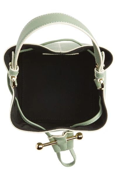 Shop Strathberry Lana Osette Leather Crossbody Bucket Bag In Sage