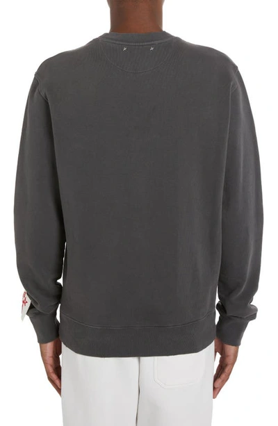 Golden Goose Golden M S Regular Sweatshirt Distressed Cotton Jersey With Logo Clothing In Gray
