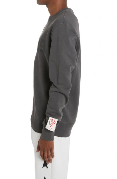 Golden Goose Golden M S Regular Sweatshirt Distressed Cotton Jersey With Logo Clothing In Gray