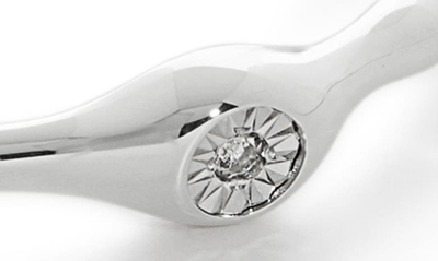 Shop Monica Vinader Siren Mini Diamond Stacking Ring In Sterling Silver