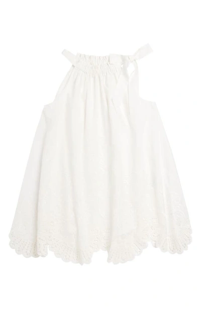 Shop Zimmermann Kids' Embroidered Cotton Dress In Ivory