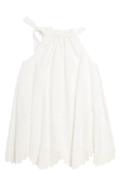 Shop Zimmermann Kids' Embroidered Cotton Dress In Ivory
