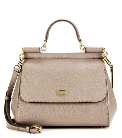 Shop Dolce & Gabbana Miss Sicily Medium Leather Shoulder Bag