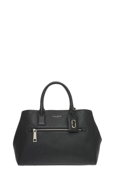 Marc Jacobs 'gotham' East/west Pebbled Leather Tote In Black