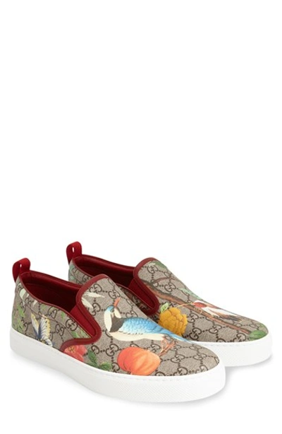 Shop Gucci 'dublin' Slip-on Sneaker (men) In Beige/ Ebony Gg Fabric