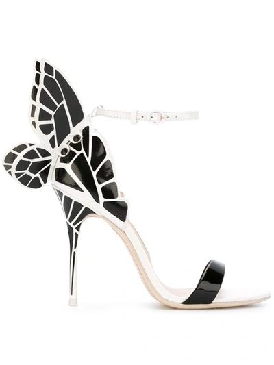 Sophia Webster Chiara Butterfly Wing Ankle-wrap Sandal, Black/white In Black/ White