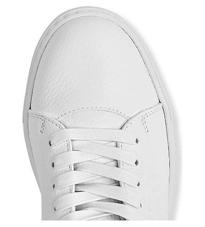 Shop Buscemi Gold Clasp Mid-top Leather Trainers In White