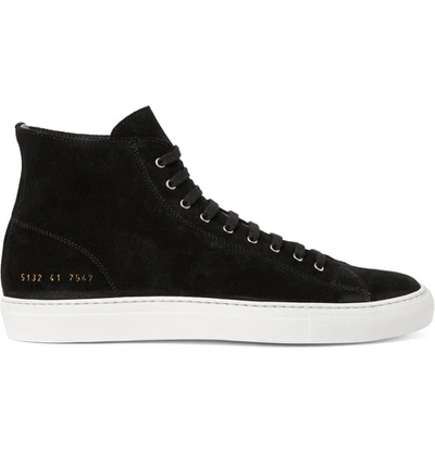 Shop Common Projects Tournament Suede High-top Sneakers In Black