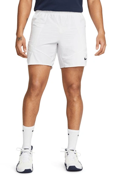 Shop Nike Court Dri-fit Advantage 7" Tennis Shorts In White/ Black