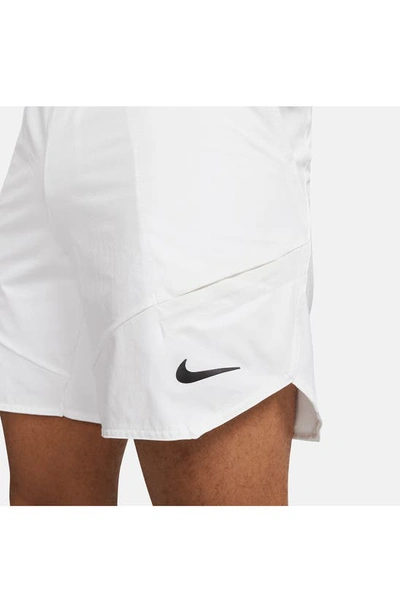 Shop Nike Court Dri-fit Advantage 7" Tennis Shorts In White/ Black