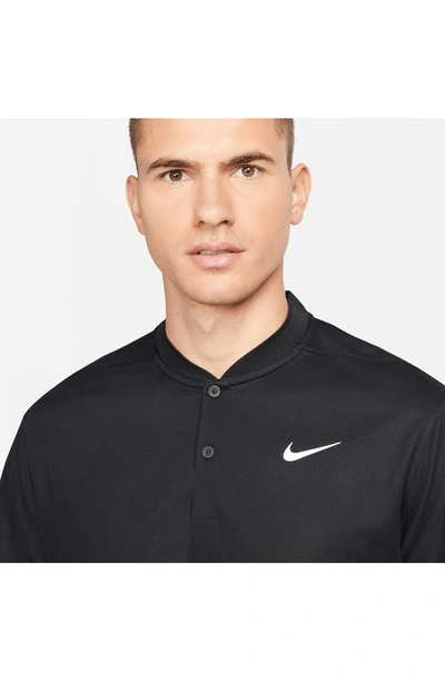 Shop Nike Dri-fit Victory Blade Collar Polo In Black/ White