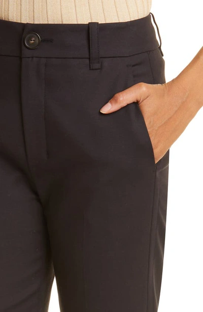 Shop Vince Cotton Blend Cigarette Trousers In Black