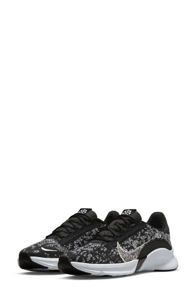 Shop Nike Superrep Go 3 Flyknit Running Shoe In Black/ Metallic Silver/ White