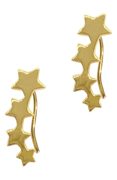 Shop Adornia Star Climber Earrings In Yellow