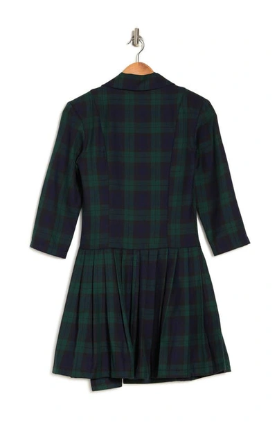 Alexia Admor Jacki Pleated Blazer Dress In Emerald Plaid