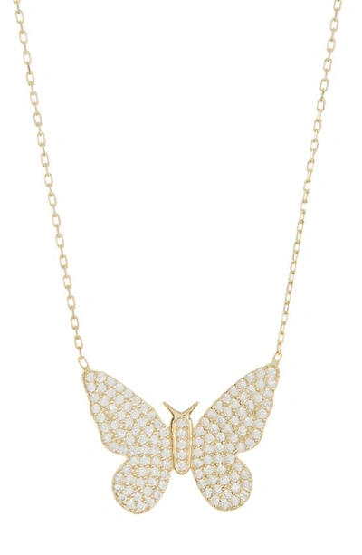 Gabi Rielle Pavé Butterfly Pendant Necklace In Gold