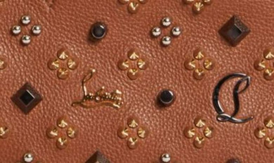 Shop Christian Louboutin Medium Paloma Studded Leather Satchel In Biscotto/ Multi